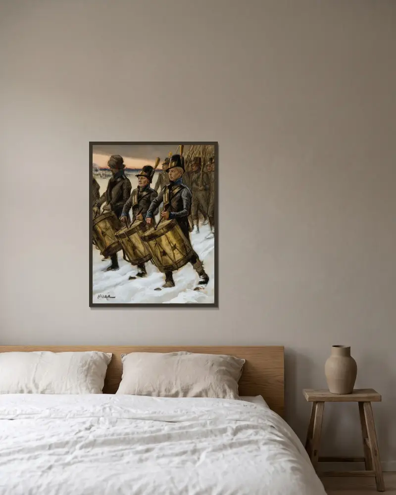 The March Of The Björneborg Regiment, Albert Edelfelt v rámu na stěně