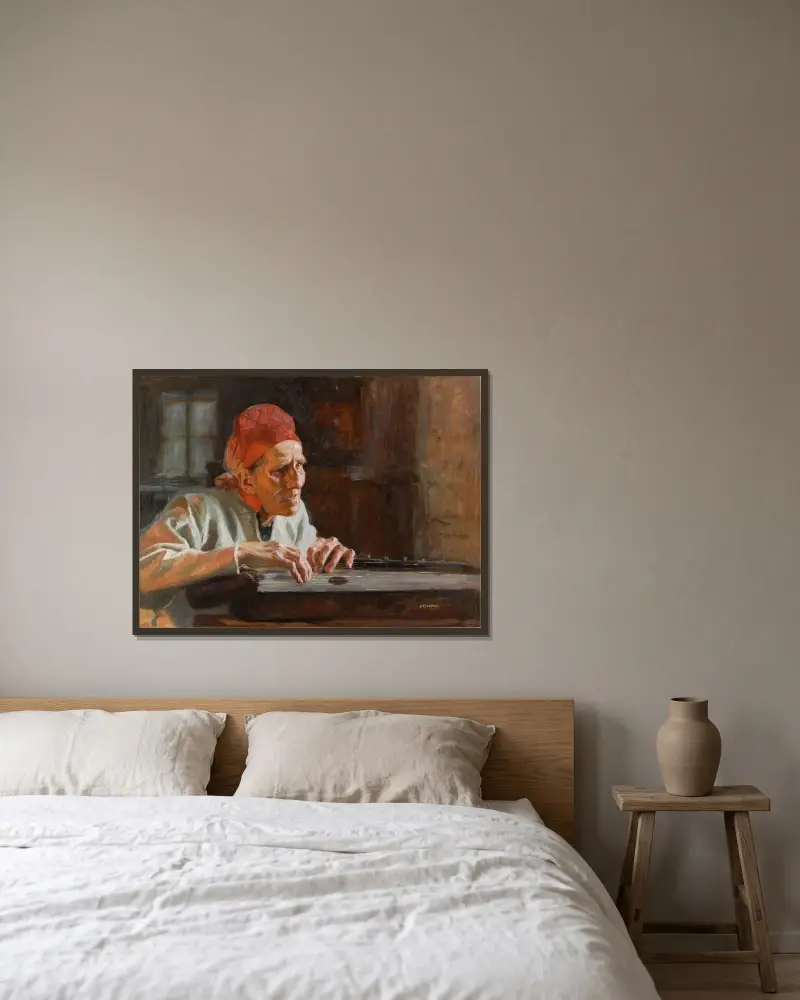 The Poet, Larin Paraske, Albert Edelfelt w ramie na ścianie