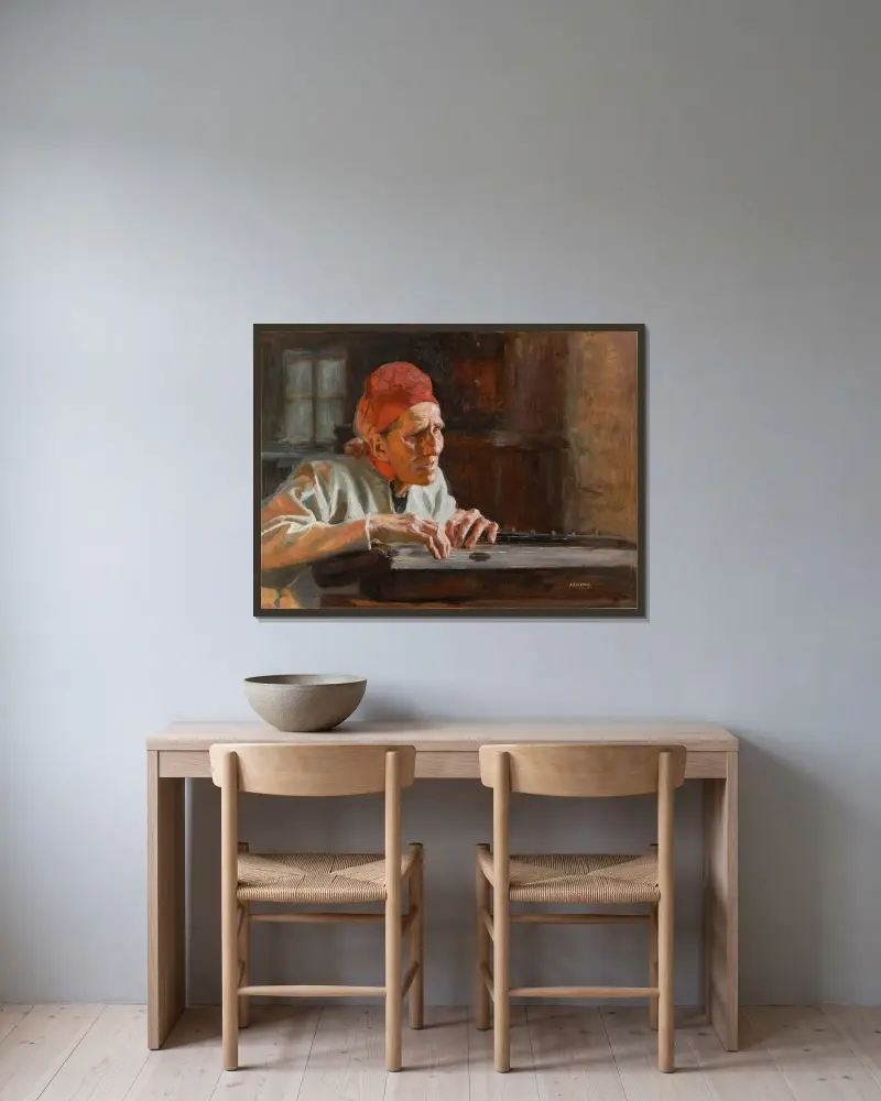 The Poet, Larin Paraske, Albert Edelfelt w ramie na ścianie