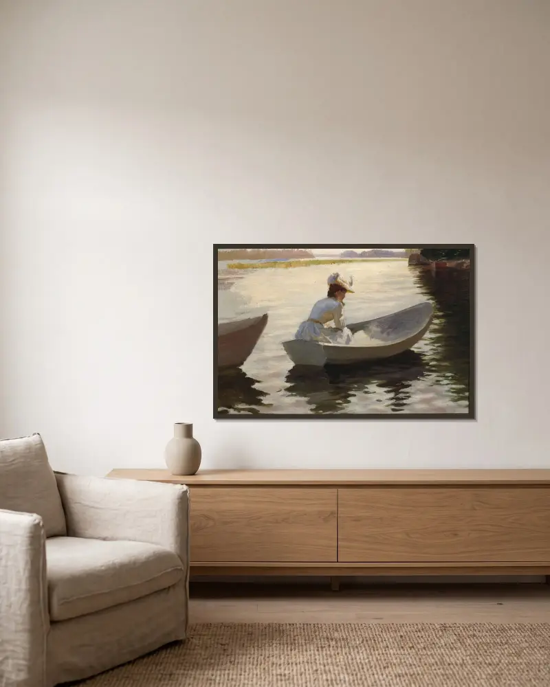 Woman in a boat, Albert Edelfelt w ramie na ścianie