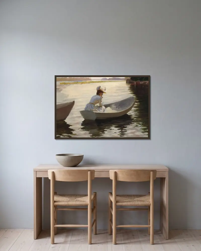 Woman in a boat, Albert Edelfelt w ramie na ścianie