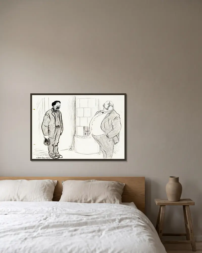 Pelle from Småland av Albert Engström inramad på en vägg