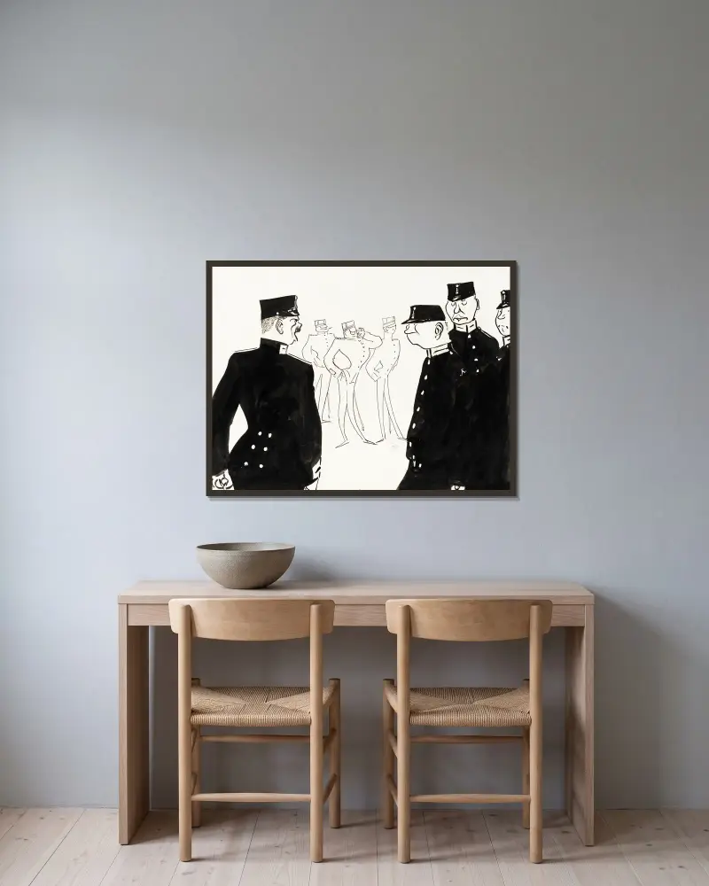 Sergeanten av Albert Engström inramad på en vägg
