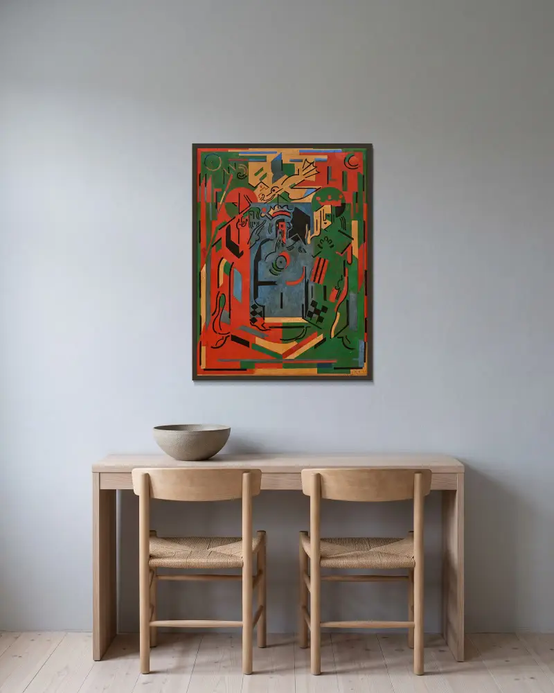 Au Palais av Albert Gleizes inramad på en vägg