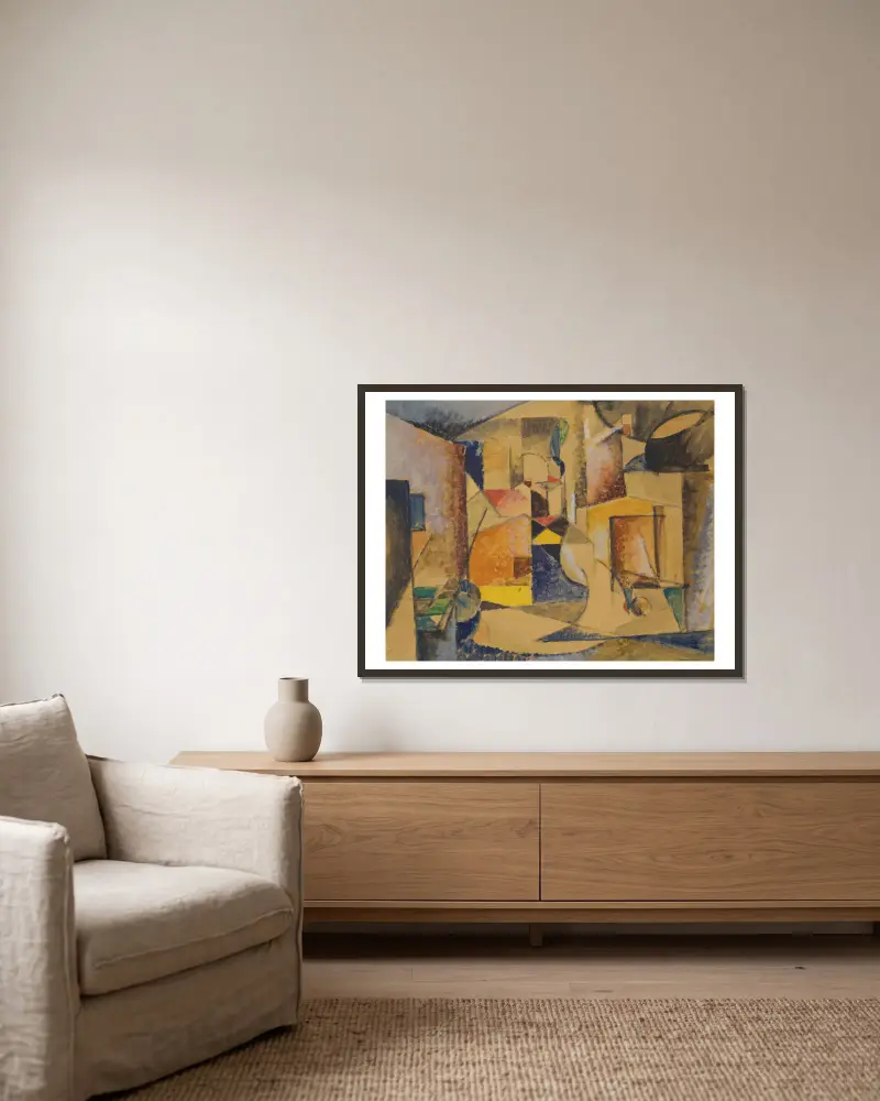 Composition, 1915 – nr 2 av Albert Gleizes inramad på en vägg