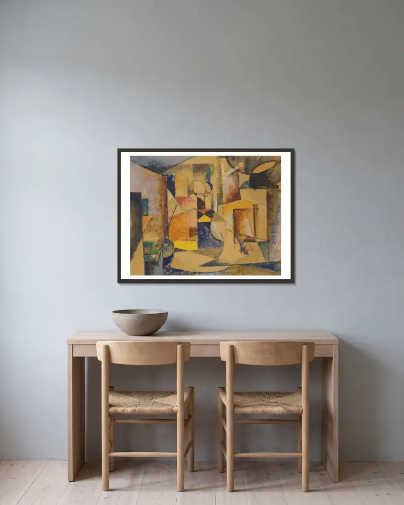 Composition, 1915 – nr 2 av Albert Gleizes inramad på en vägg