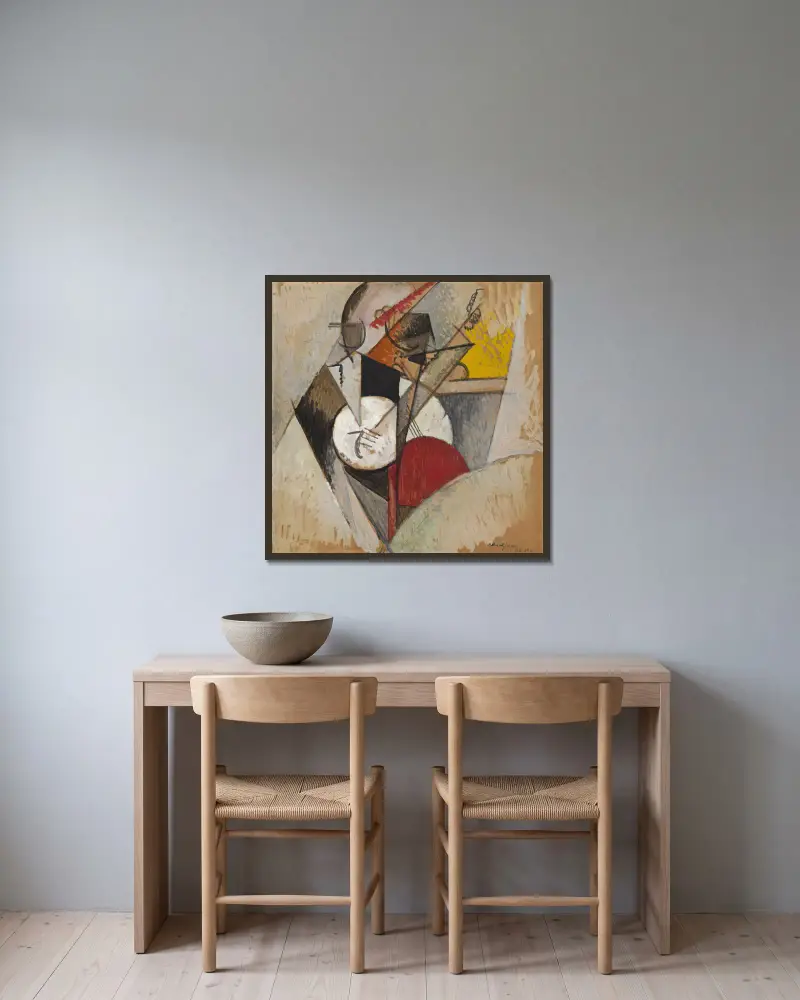 Composition for ‘Jazz’ av Albert Gleizes inramad på en vägg