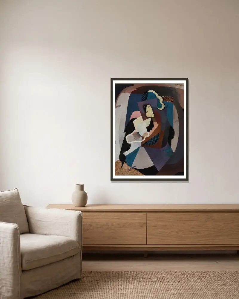Construction av Albert Gleizes inramad på en vägg
