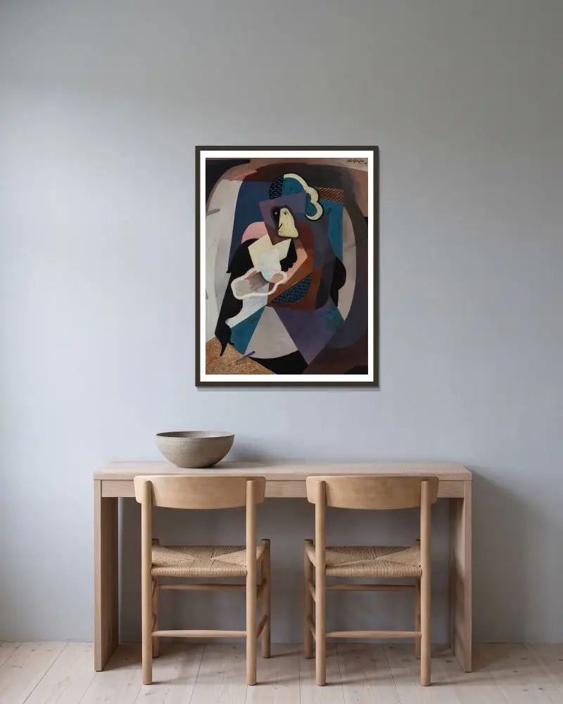 Construction av Albert Gleizes inramad på en vägg