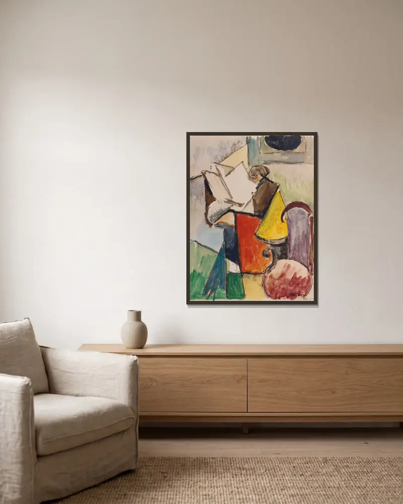 Studie k portrétu Florenta Schmitta, Albert Gleizes v rámu na stěně