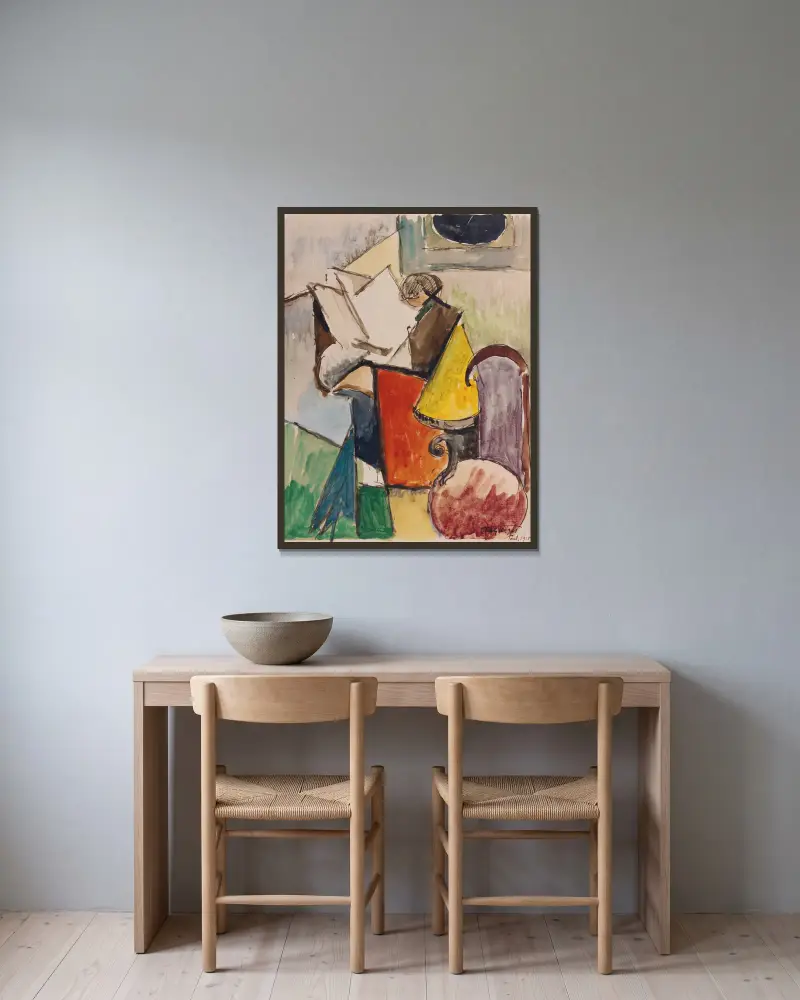 Studie k portrétu Florenta Schmitta, Albert Gleizes v rámu na stěně