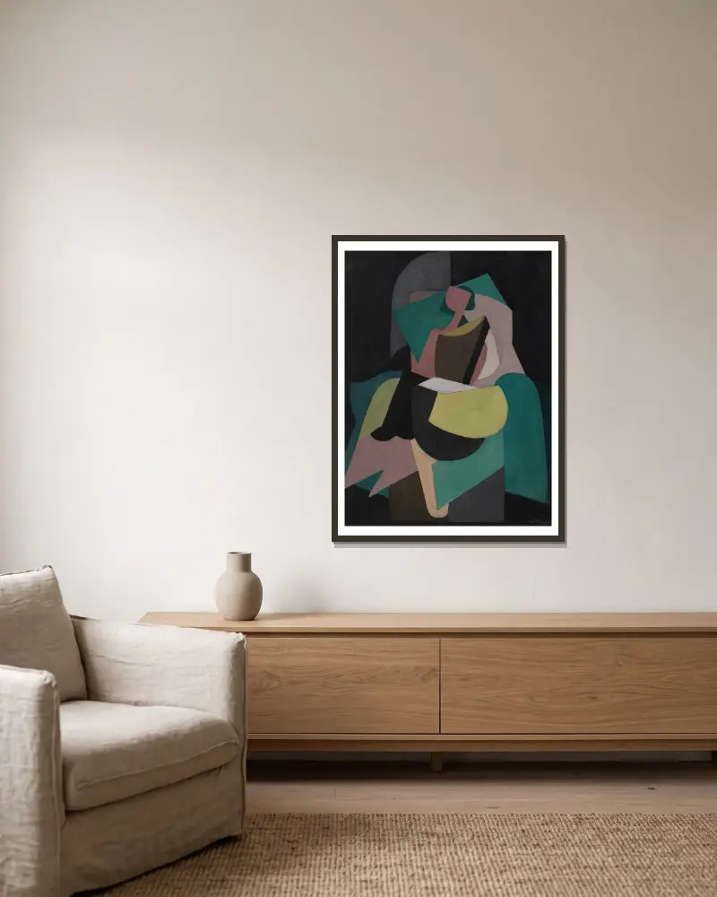 Femme assise av Albert Gleizes inramad på en vägg