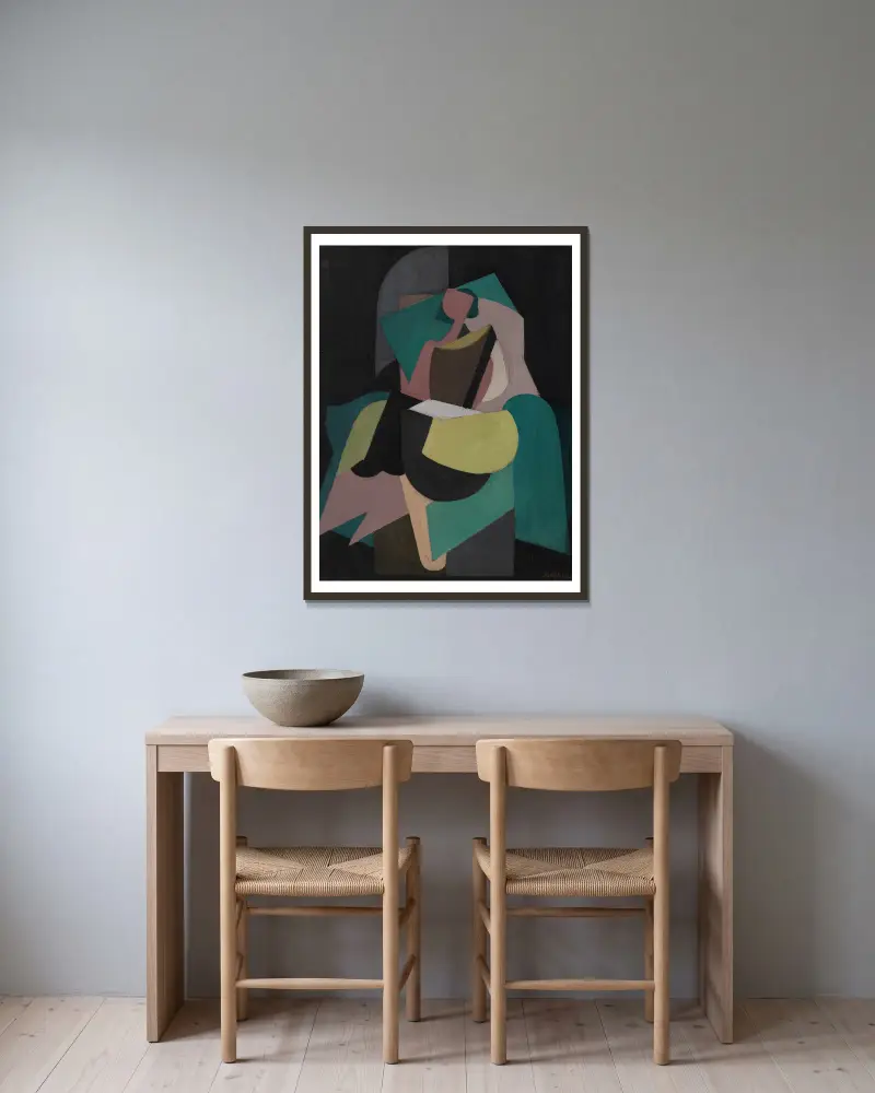 Femme assise av Albert Gleizes inramad på en vägg