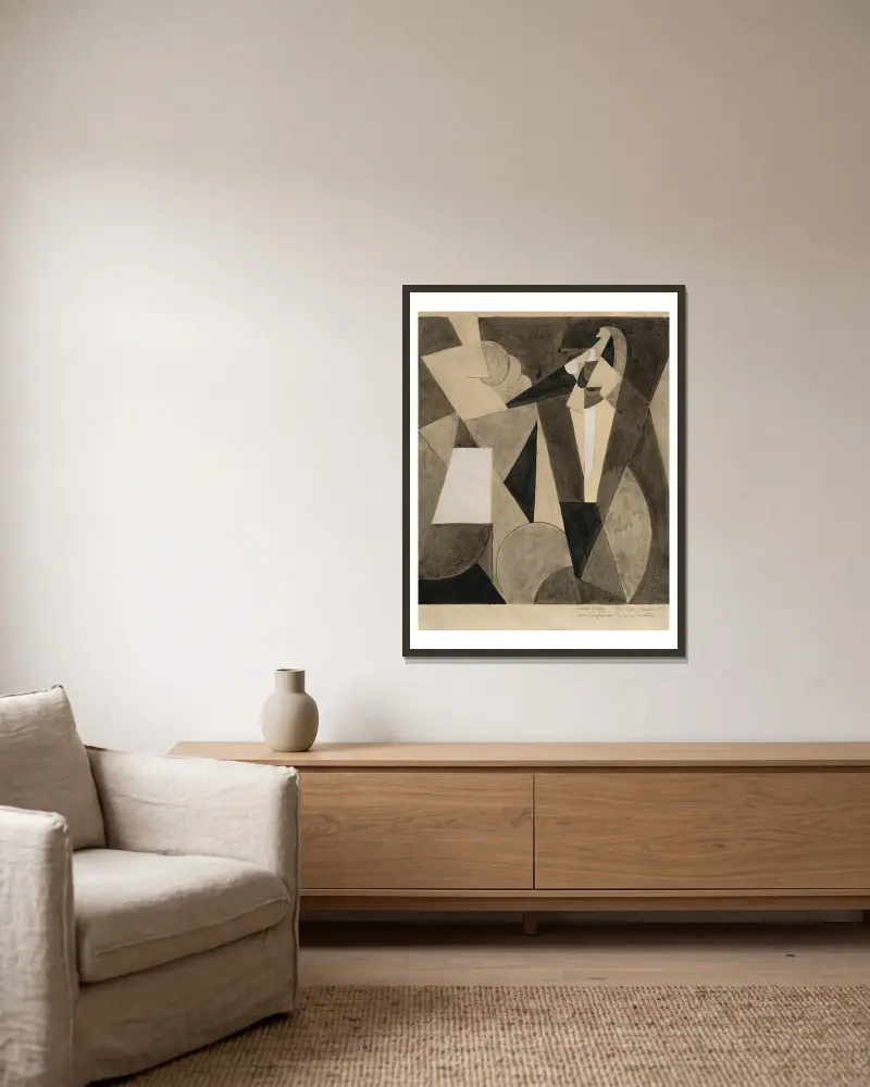 Igor Stravinsky av Albert Gleizes inramad på en vägg