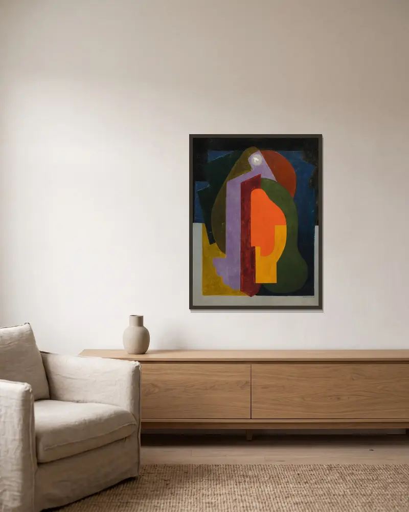 Poème onirique av Albert Gleizes inramad på en vägg