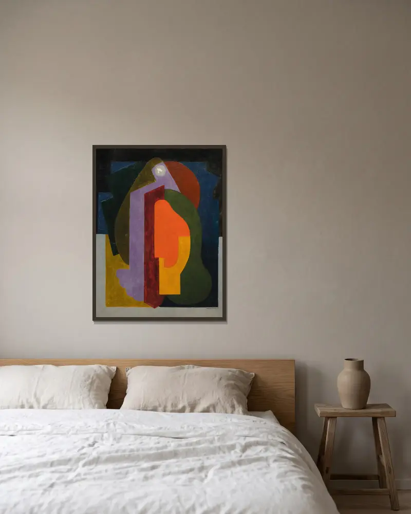 Poème onirique av Albert Gleizes inramad på en vägg