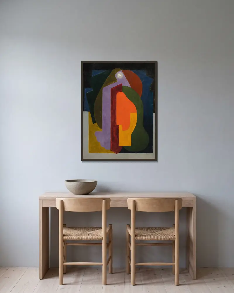 Poème onirique av Albert Gleizes inramad på en vägg