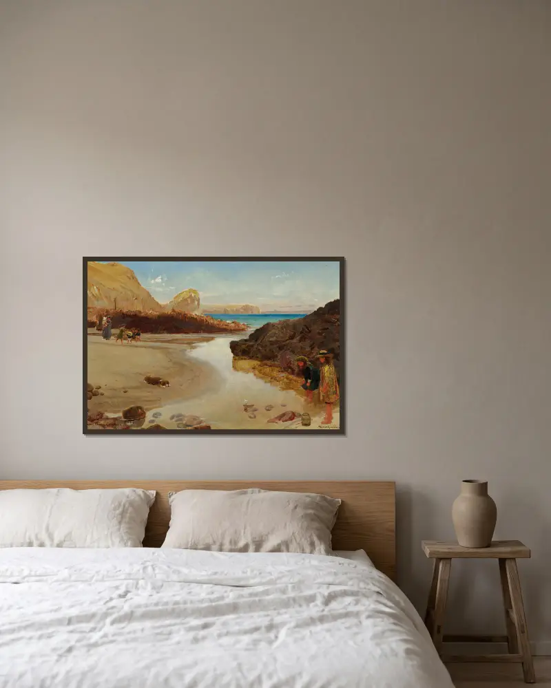 Kynance Cove, Cornwall von Albert Goodwin gerahmt an einer Wand