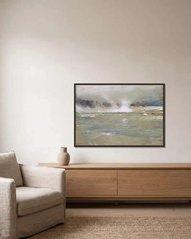 Über den Hufeisenfall, Niagara von Albert Goodwin gerahmt an einer Wand