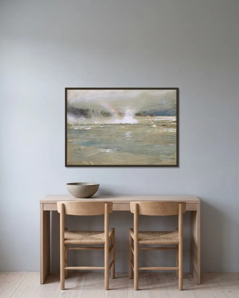 Über den Hufeisenfall, Niagara von Albert Goodwin gerahmt an einer Wand