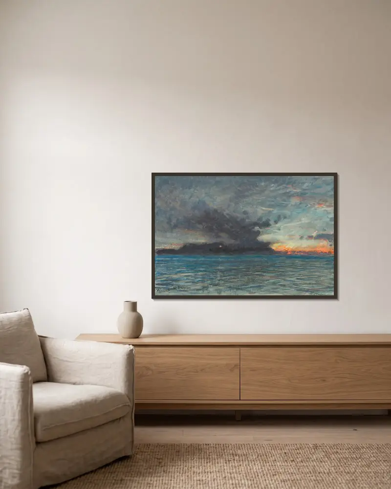 St. Vincent im Morgengrauen von Albert Goodwin gerahmt an einer Wand