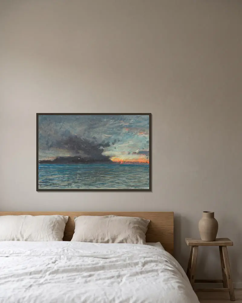 St. Vincent im Morgengrauen von Albert Goodwin gerahmt an einer Wand
