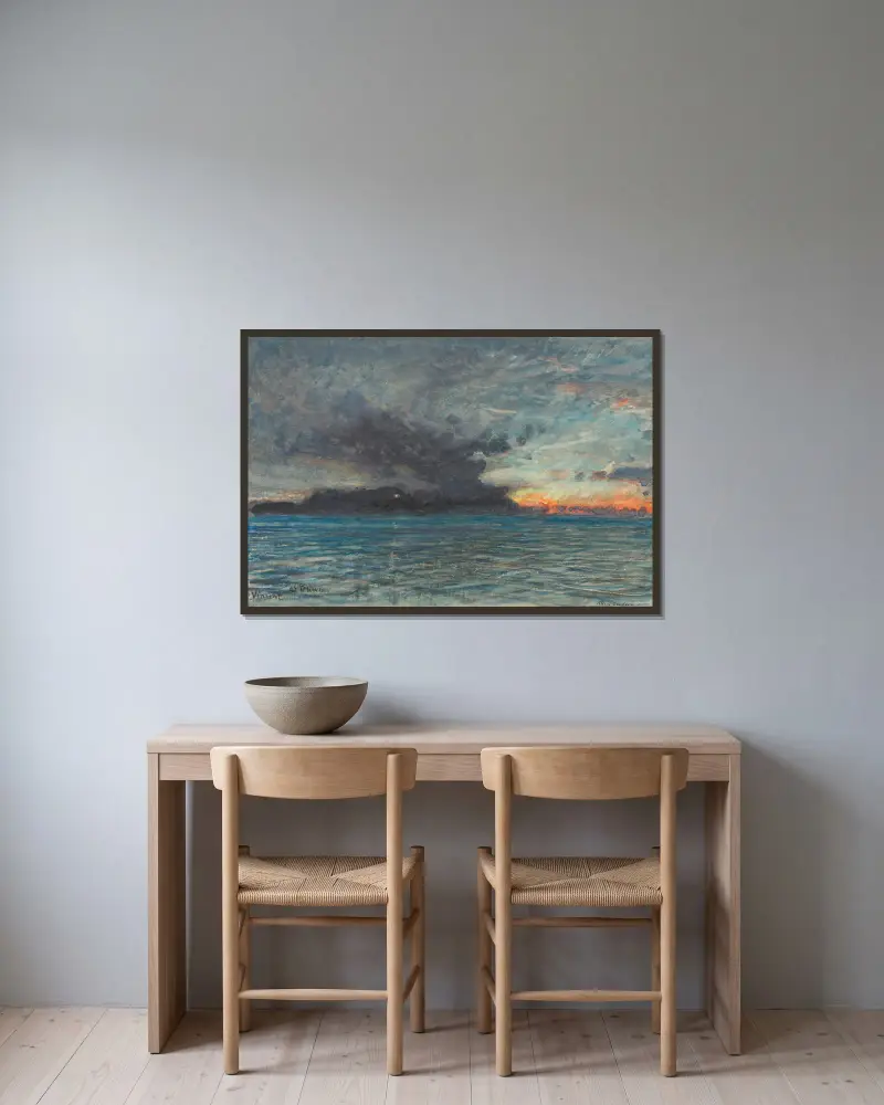 St. Vincent im Morgengrauen von Albert Goodwin gerahmt an einer Wand