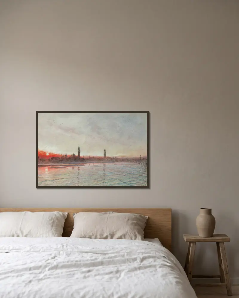 Sonnenuntergang, Venedig von Albert Goodwin gerahmt an einer Wand
