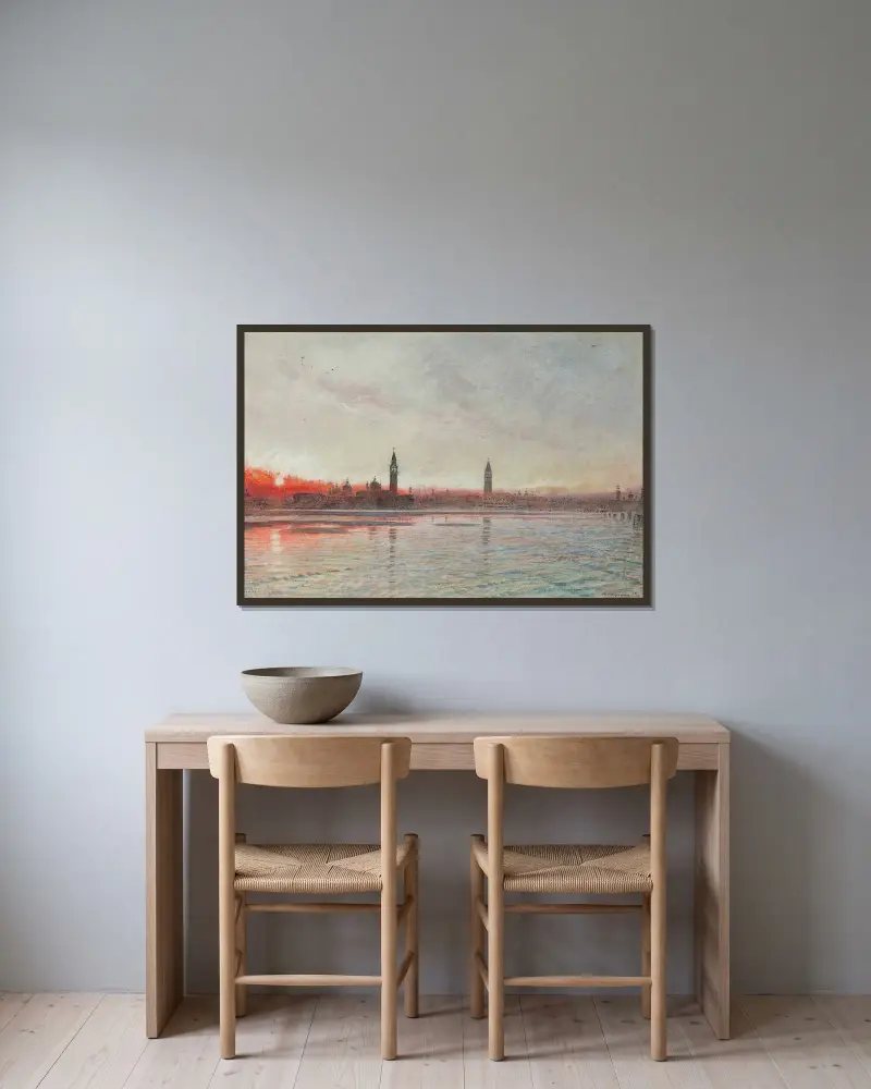 Sonnenuntergang, Venedig von Albert Goodwin gerahmt an einer Wand