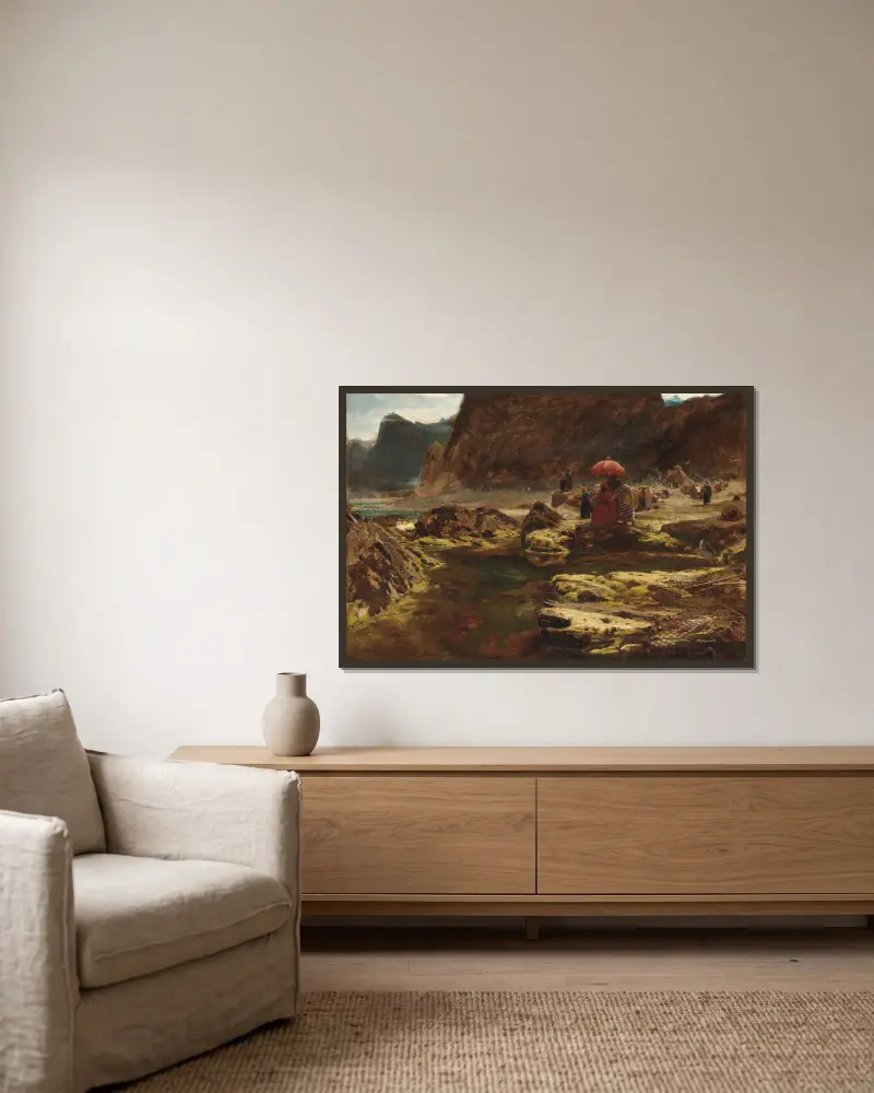 Der Sultan und sein Lager am verzauberten See von Albert Goodwin gerahmt an einer Wand