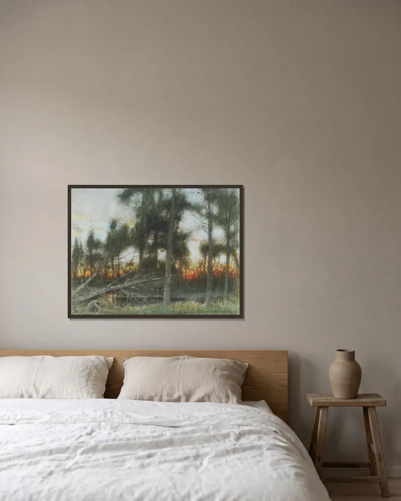 Der treulose Ritter von Albert Goodwin gerahmt an einer Wand