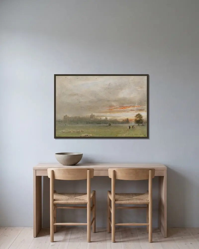 Windsor Castle von Albert Goodwin gerahmt an einer Wand