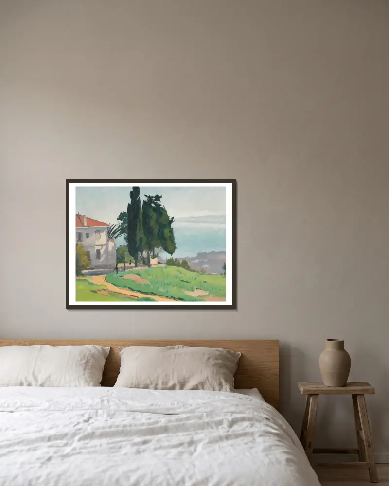 Le Sentier, Laperlier À Alger av Albert Marquet inramad på en vägg