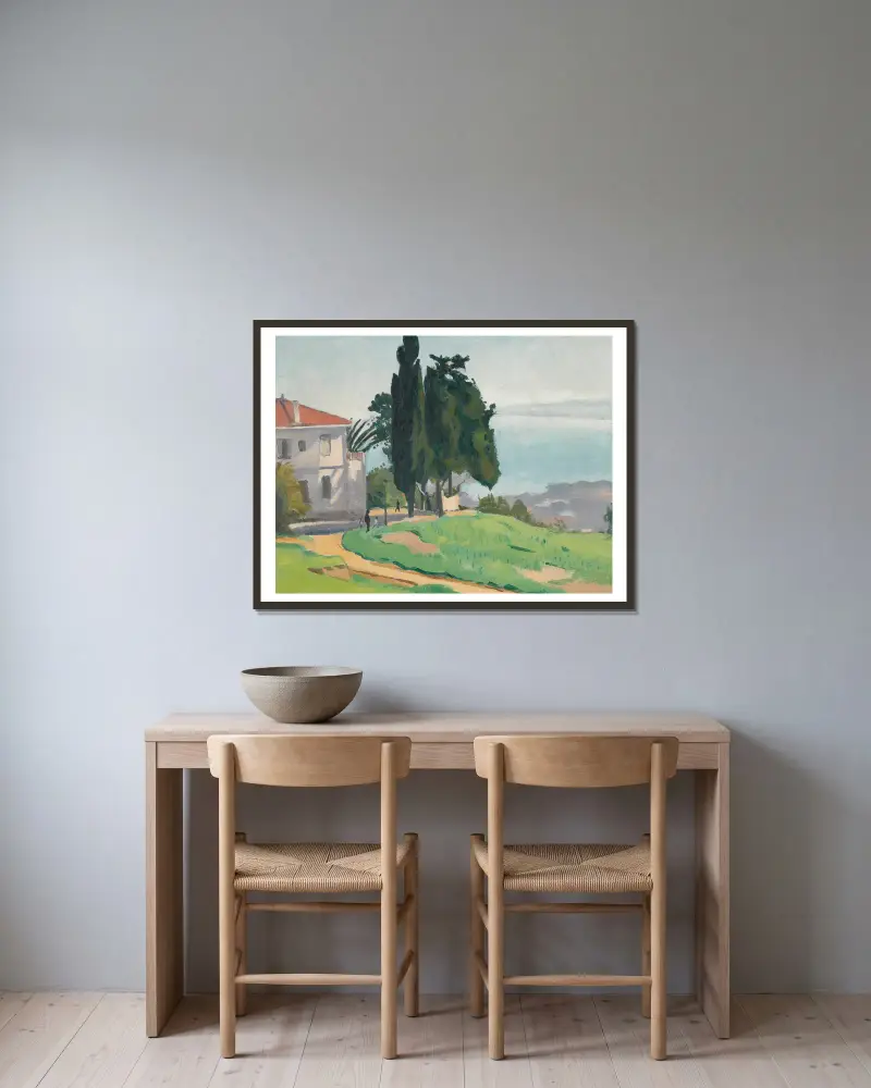 Le Sentier, Laperlier À Alger av Albert Marquet inramad på en vägg