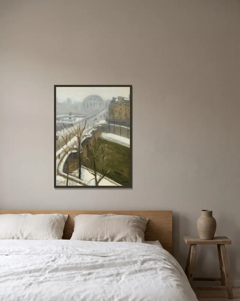 Paris, Pont Neuf, Fin De La Neige av Albert Marquet inramad på en vägg