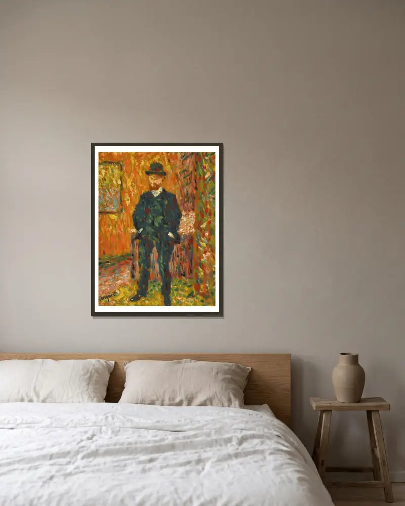 Portrait d’André Rouveyre av Albert Marquet inramad på en vägg