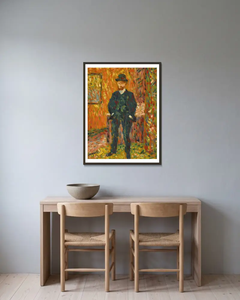 Portrait d’André Rouveyre av Albert Marquet inramad på en vägg