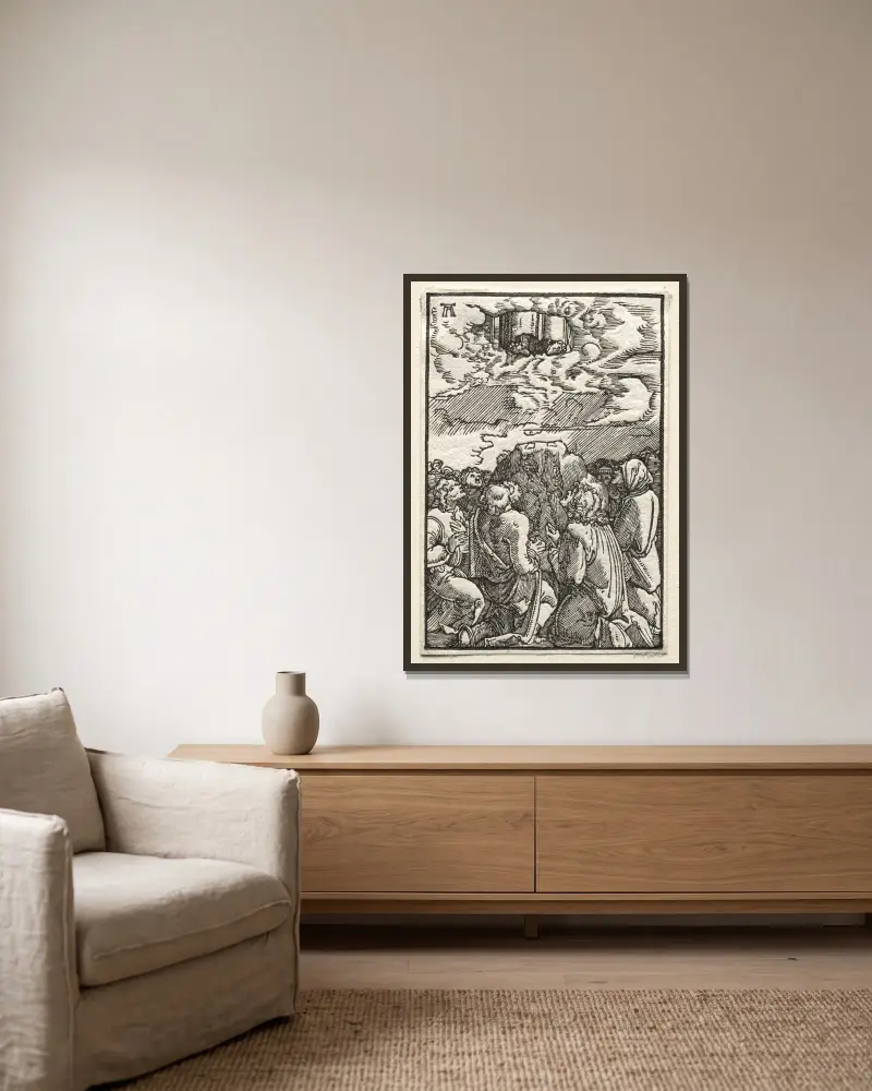 The Ascension av Albrecht Altdorfer inramad på en vägg