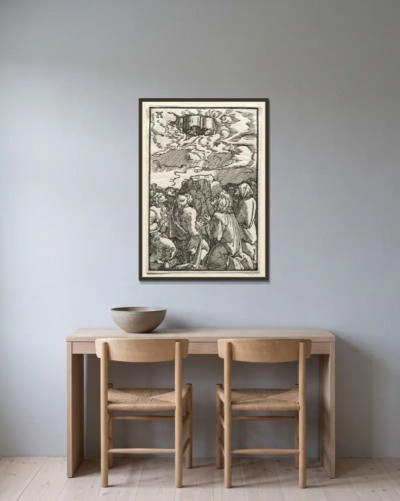 The Ascension av Albrecht Altdorfer inramad på en vägg