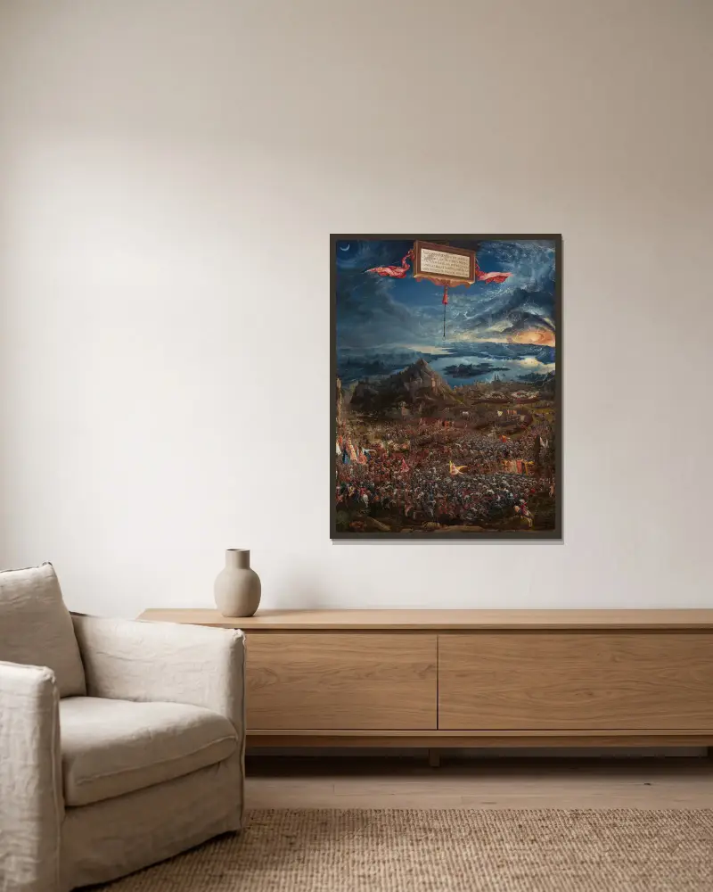Bitva u Issu, Albrecht Altdorfer v rámu na stěně