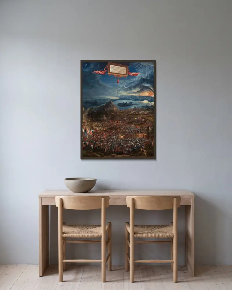 Bitva u Issu, Albrecht Altdorfer v rámu na stěně