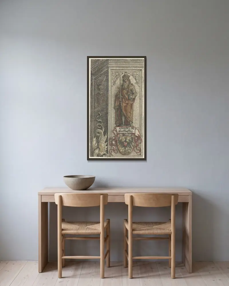 Albrecht III. der Beherzte, Herzog von Sachsen von Albrecht Dürer gerahmt an einer Wand