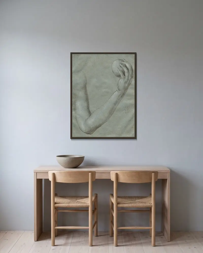 Arm of Eve av Albrecht Dürer inramad på en vägg