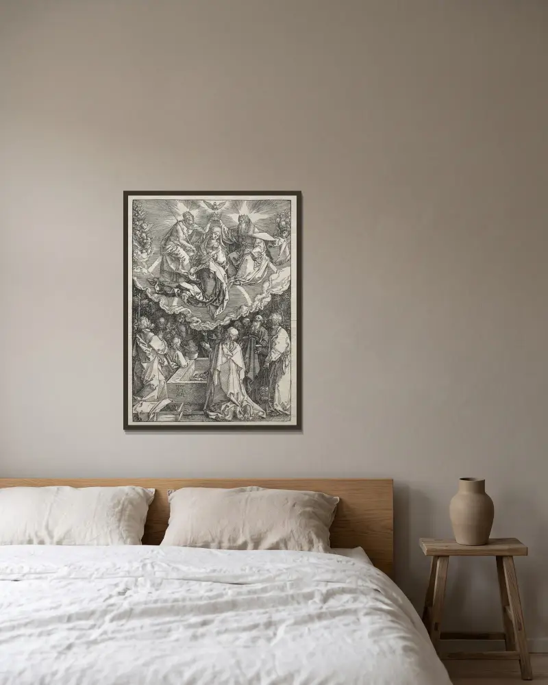 Mariä Himmelfahrt von Albrecht Dürer gerahmt an einer Wand