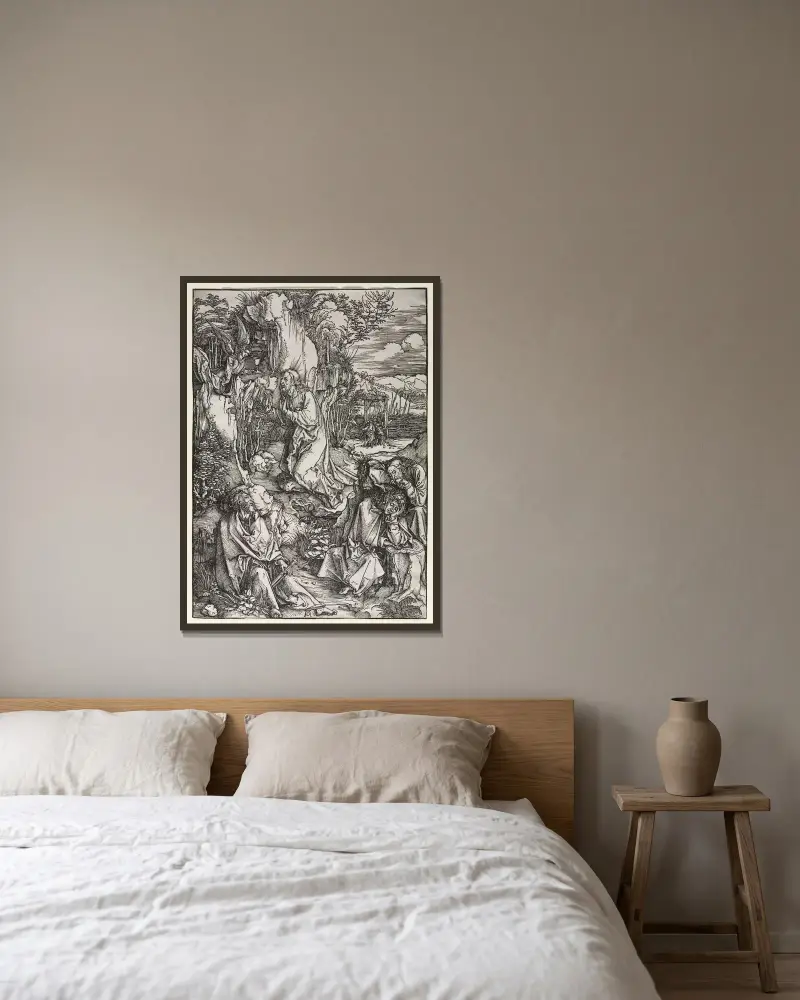 Christus am Ölberg, 1497 von Albrecht Dürer gerahmt an einer Wand