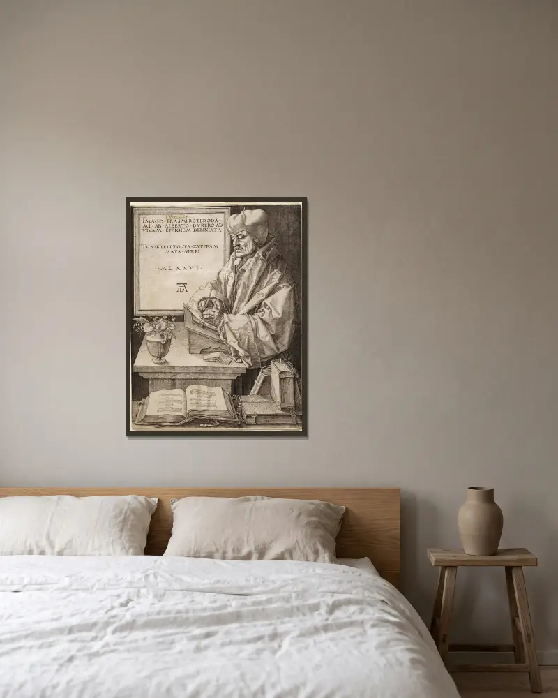 Erasmus Rotterdamský, Albrecht Dürer v rámu na stěně