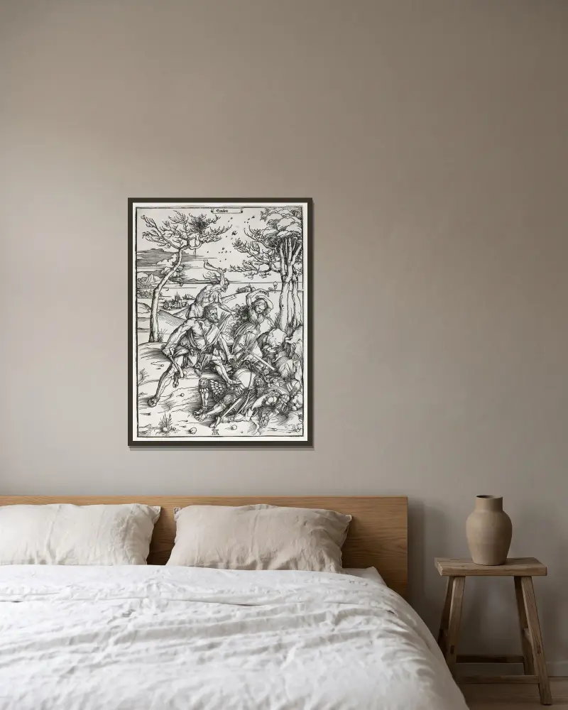 Herkules von Albrecht Dürer gerahmt an einer Wand