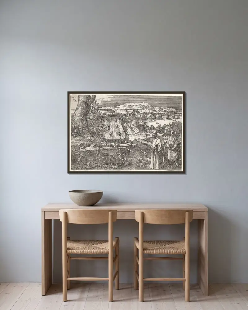 Landschaft mit Kanone, 1518 – Nr. 1 von Albrecht Dürer gerahmt an einer Wand