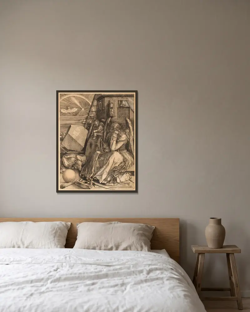 Melancholia I, Albrecht Dürer w ramie na ścianie