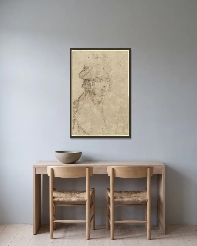 Porträt des Jobst Plankfelt von Albrecht Dürer gerahmt an einer Wand
